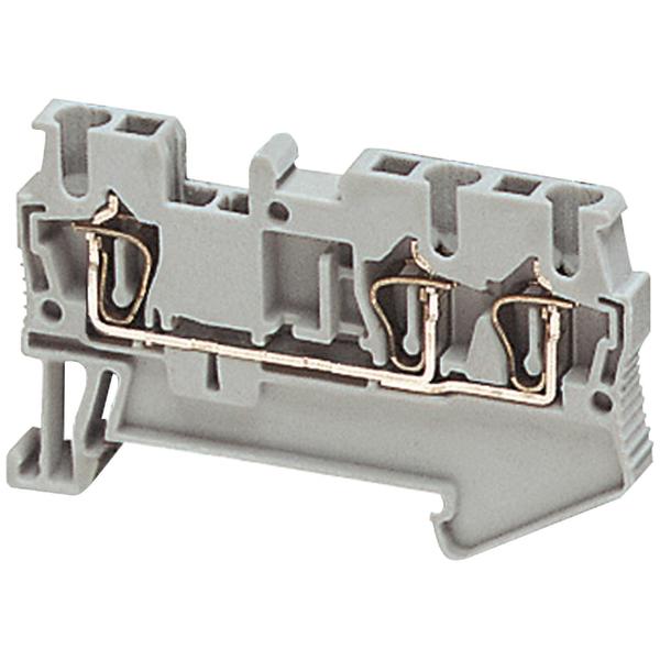 Schneider Electric Terminal block, Linergy TR, spring type, feed through, 3 points, 2.5mm², grey, set of 50 NSYTRR23