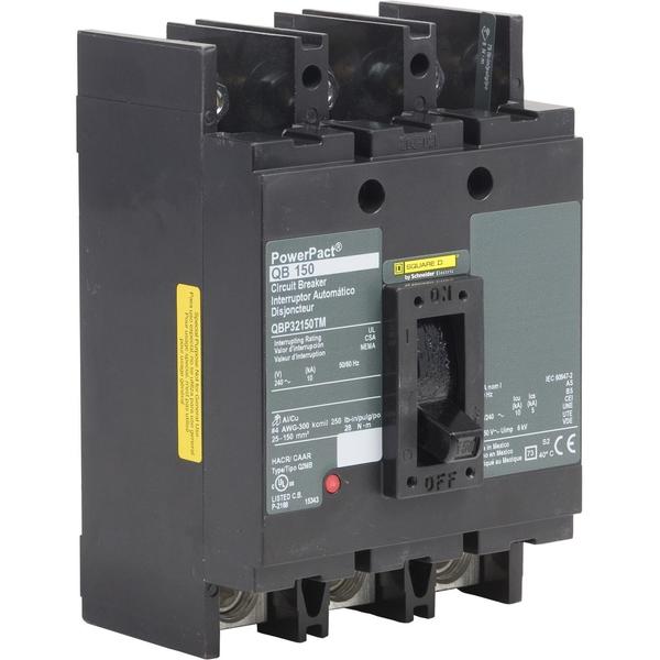 Square D Molded Case Circuit Breaker, QBP Series 175A, 3 Pole, 240V AC QBP32175TM