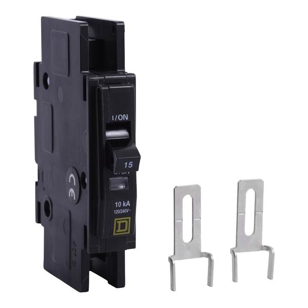 Square D Miniature Circuit Breaker, QOU Series 15A, 1 Pole, 120/240V AC QOUR115