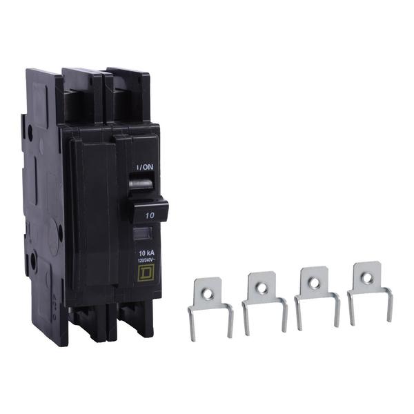 Square D Miniature Circuit Breaker, QOU Series 10A, 2 Pole, 120/240V AC QOUR2103100