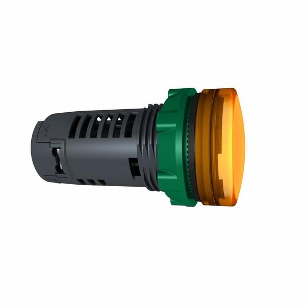 Schneider Electric Monolithic pilot light, Harmony XB5, grey plastic, orange, 22mm, universal LED, plain lens, 24V AC DC XB5EVB5