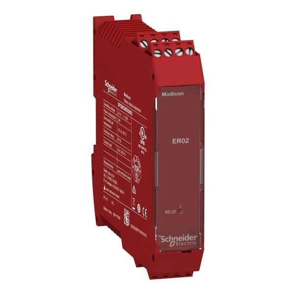 Schneider Electric Expansion module, Modicon MCM, 2 safety relay outputs, screw XPSMCMER0002