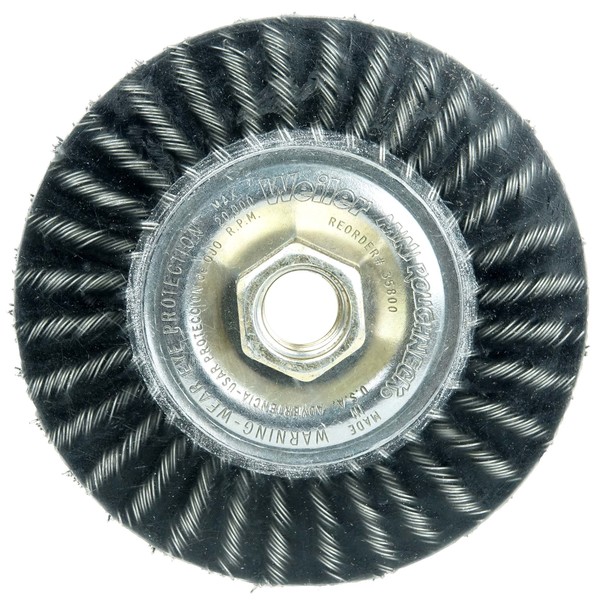 Weiler 4" Encapsulated Stringer Bead Wheel .020" Steel Wire 5/8"-11 UNC Nut 35800