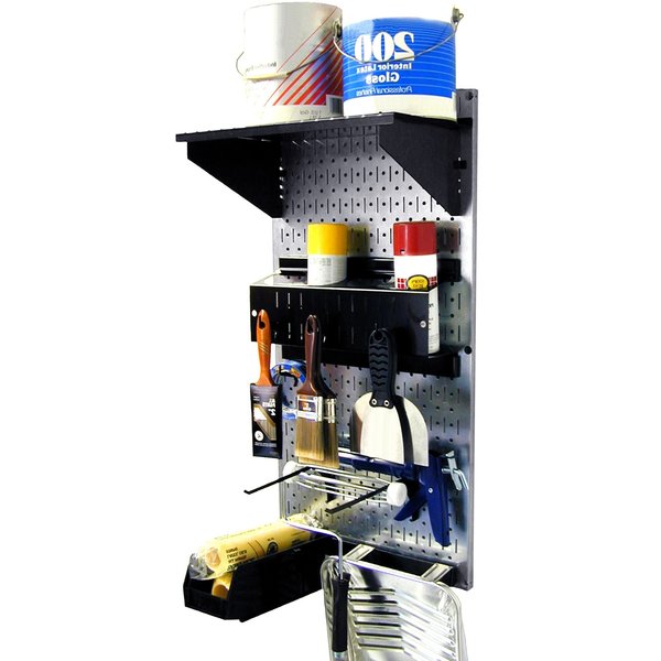 Wall Control Industrial Pegboard Paint Organizer - Steel Peg Board 35-IPST-100-GVB