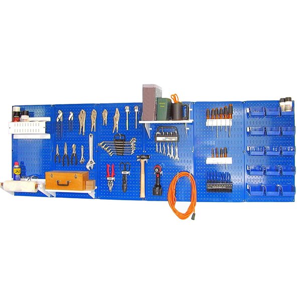 Wall Control Expanded Industrial Pegboard Kit, Blue/White 35-IWRK-800-BUW