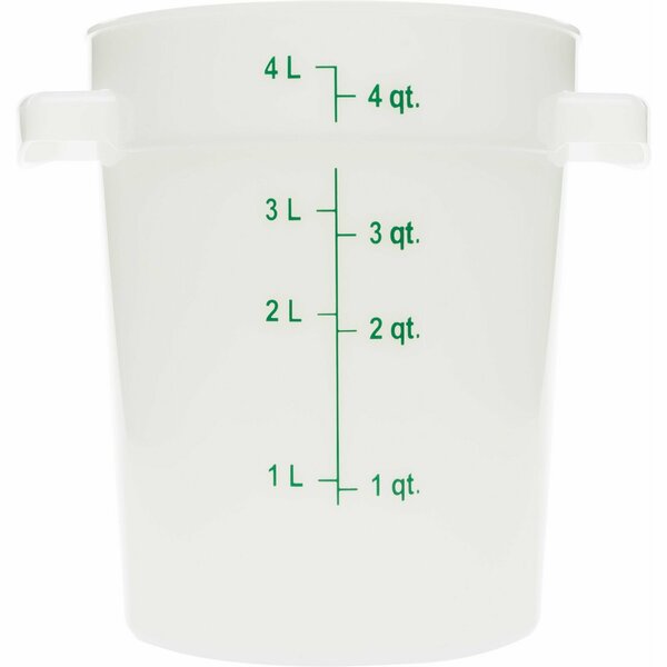 Storplus Food Storage Container, Round, 4 qt, White 1097402