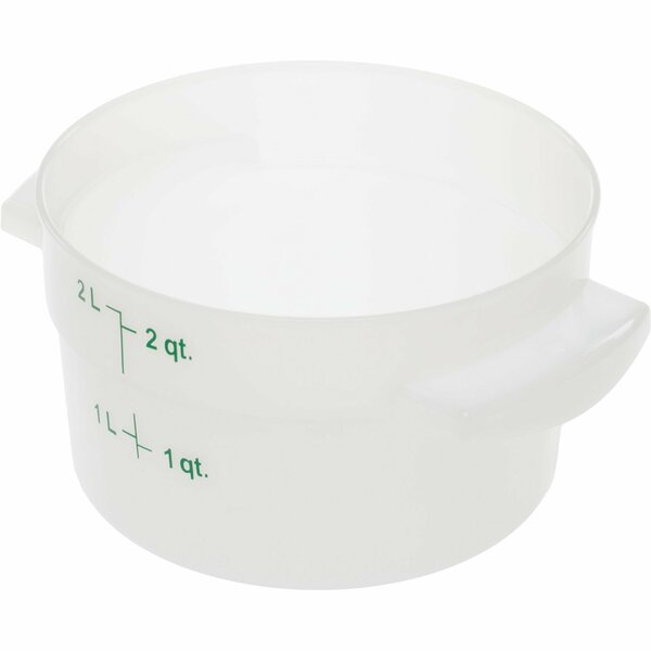 Storplus Food Storage Container, Round, 2 qt, White 1097302