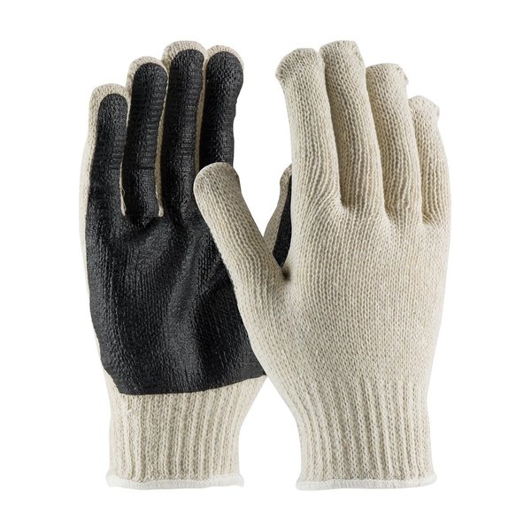 Pip PVC Coated Gloves, Palm Coverage, Natural/Black, L, 12PK 36-110PC-BK/L