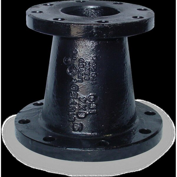 Smith-Cooper Flanged Conc Reducer, DI, Galv., 150lb, 6X4" 4319000176