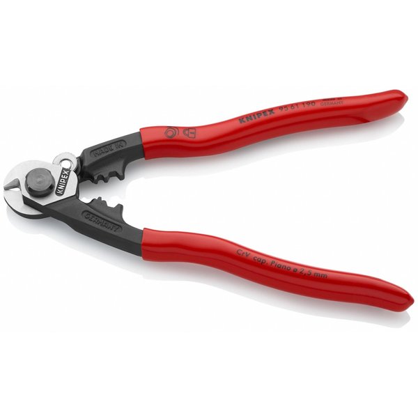 Knipex Wire Rope Cutter, Center Cut, 7 1/2 in 95 61 190 SBA | Zoro