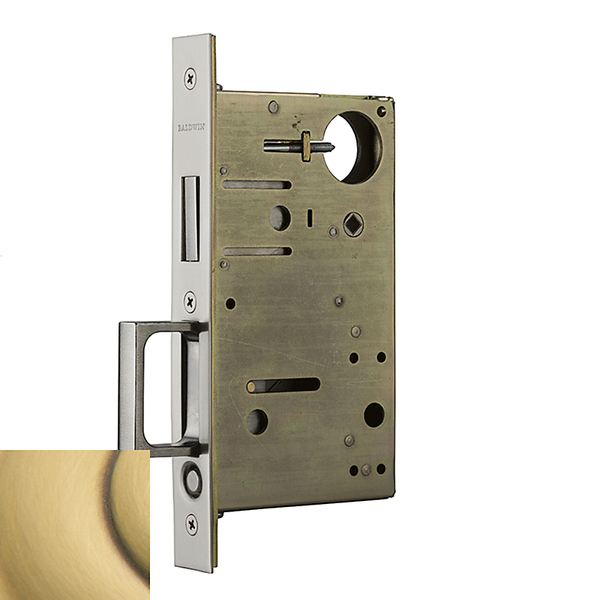 Baldwin Estate Privacy Pocket Door Locks Satin Brass with Brown 8602.060