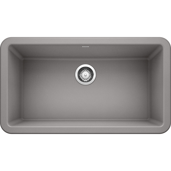 Blanco Ikon Silgranit 33" Apron-Front Farmhouse Kitchen Sink - Metallic Gray 401900
