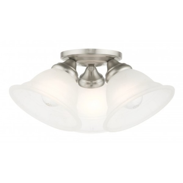 Livex Lighting Painted Satin Nickel Flush Mount, 3 Light 40727-81