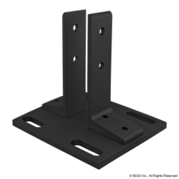 80/20 Black 40-4040 Floor Mount Base Plate 40-2390-BLACK