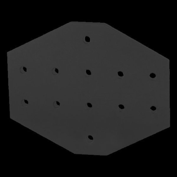 80/20 Black 15 S 12 Hole Cross Joining Plate 4360-BLACK