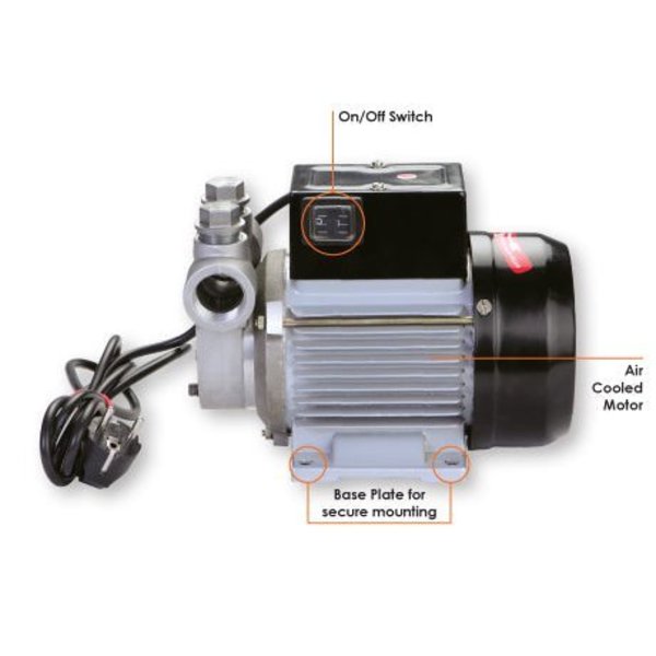 Groz Transfer Pump, Diesel, 115V, AC, 115VAC, 15 Max. Flow Rate , 1/2 HP, Aluminum Die Cast, 1" FNPT Inlet 45514