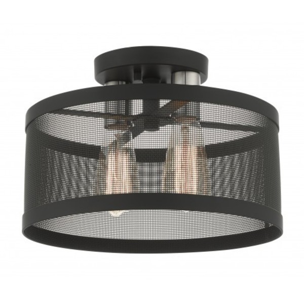 Livex Lighting Black with Brushed Nickel Accents Semi F 46217-04