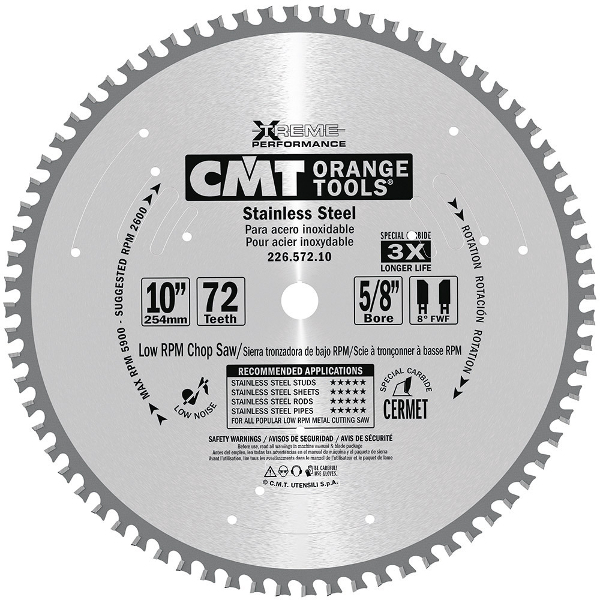 Cmt 10" Stainless Steel Blade 226.572.10