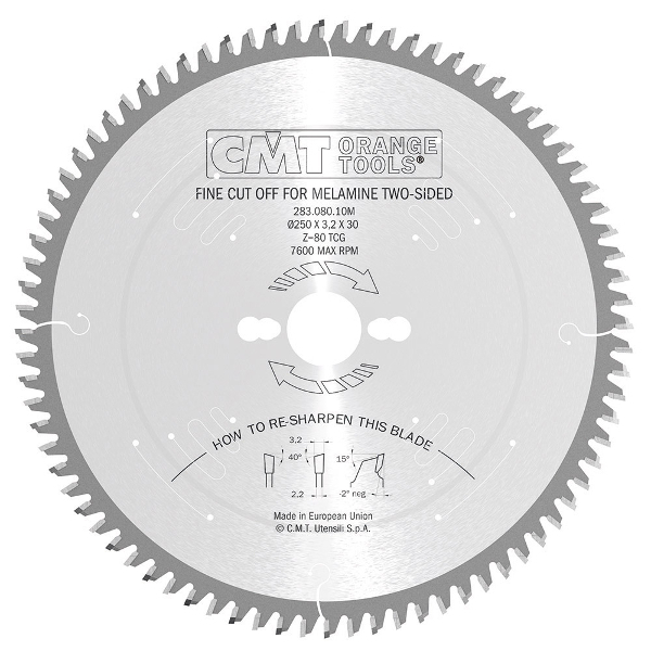 Cmt Industrial Fine Cut Off Blade, 350mm dia 283.108.14M