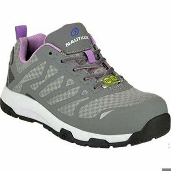Nautilus Safety Footwear Size 7-1/2 Women's Athletic Shoe Composite Work Shoe, Gray N2489
