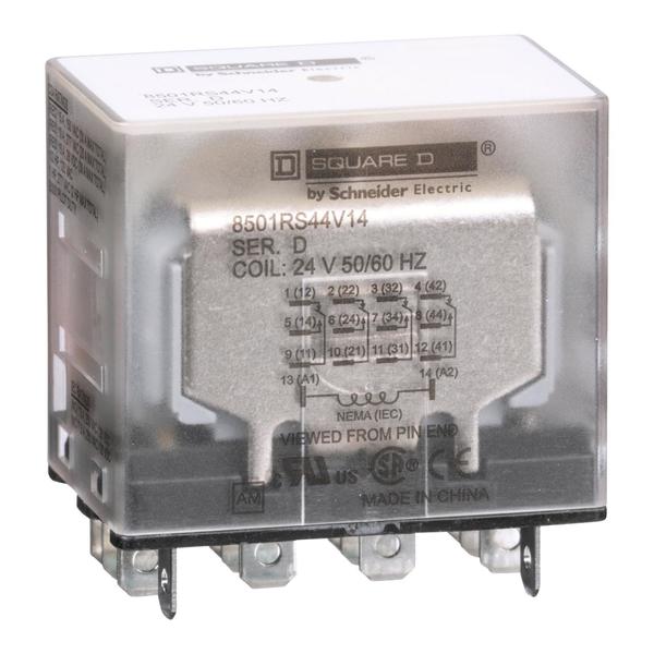 Square D Relay, 250VAC Coil Volts, 4PDT 8501RS44V14