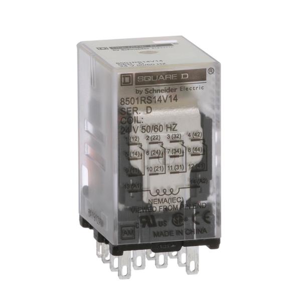 Square D Relay, 240VAC Coil Volts, 4PDT 8501RS14V14
