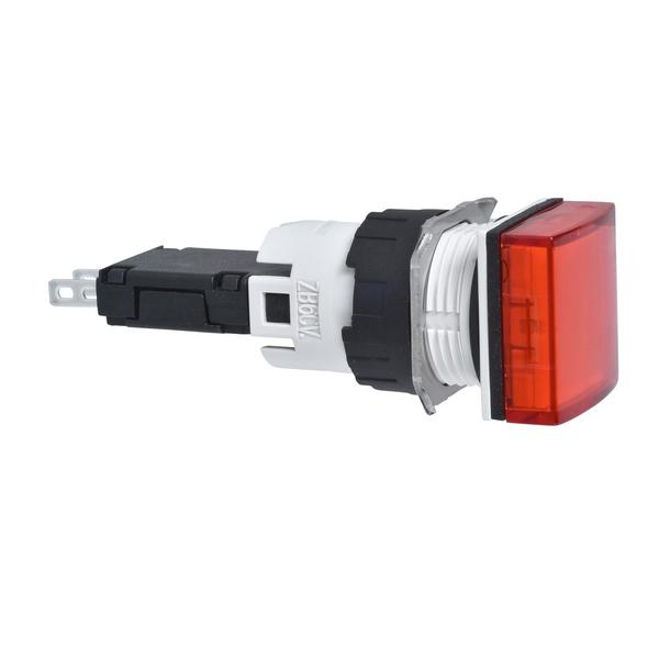 Schneider Electric Complete pilot light, Harmony XB6, square red, plastic, 16mm, integral LED, 12...24V XB6CV4BB