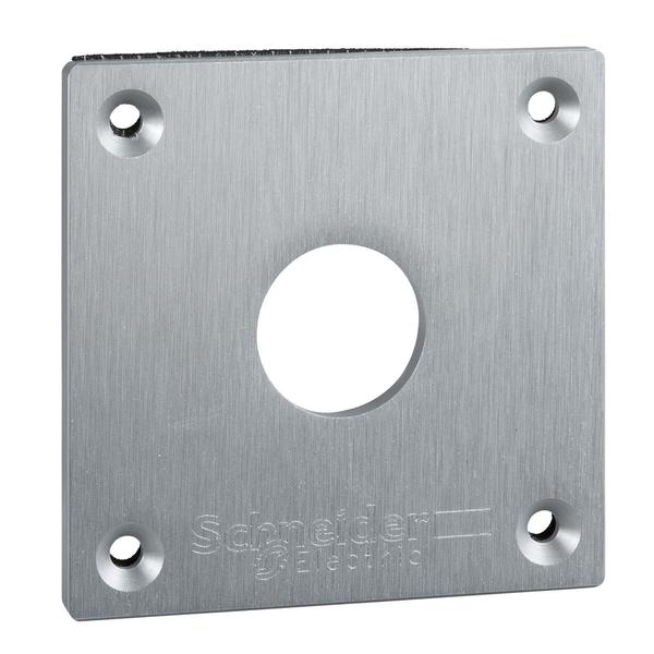 Schneider Electric Drilled front plate, Harmony XAP, XB2 SL, metal, 1 cut out, 72x72mm, 22mm XAPE301