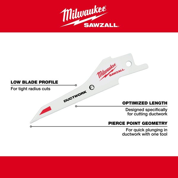 48-00-5502 Milwaukee Sawzall Torch Carbide Blades, 9 Length, 5 Pack