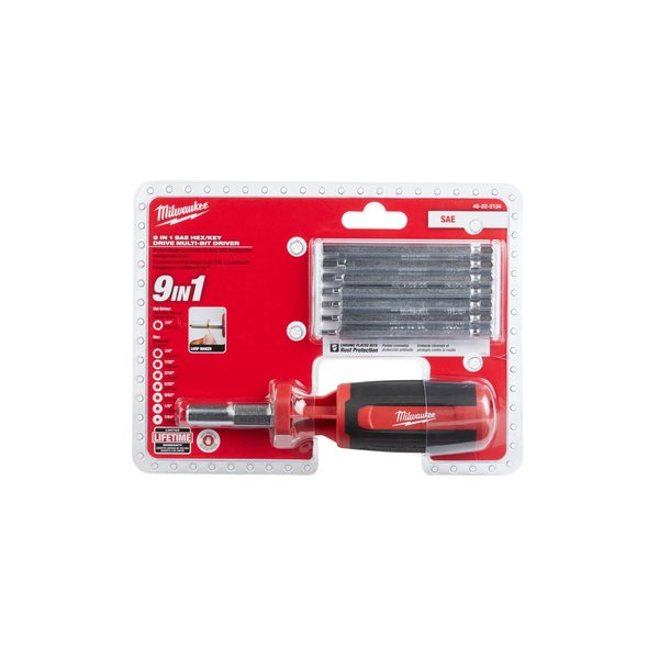 Milwaukee Tool 9-in-1 SAE HEX/KEY Drive Multi-bit Driver 48-22-2134