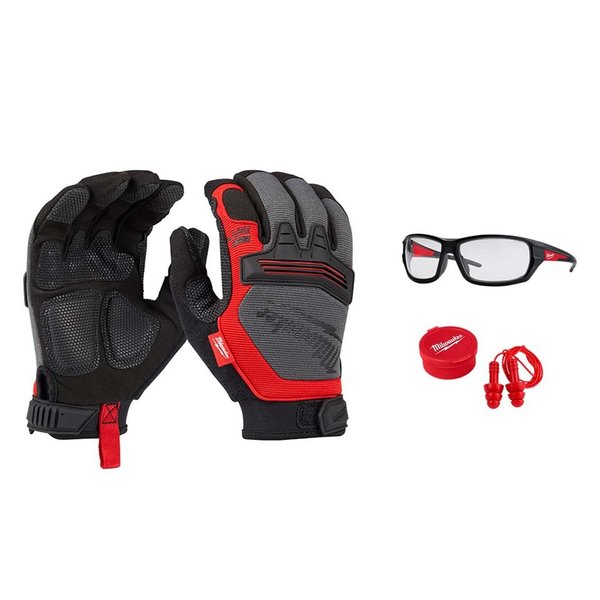 Milwaukee Tool Demolition Gloves, EXTRA Glasses AND Pack Reusable Corded  Ear Plugs 48-22-8733, 48-73-2020, 48-73-3151 Zoro
