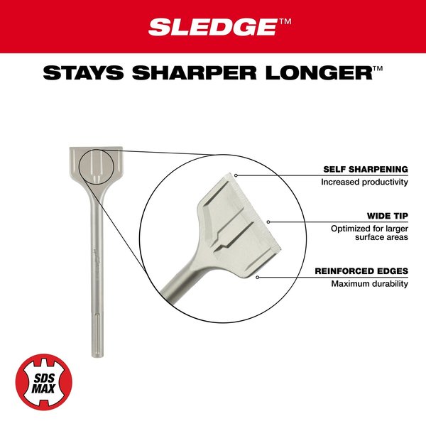 Milwaukee 3/8 in. x 8 in. SLEDGE SDS-PLUS Mortar Knife 48-62-6049