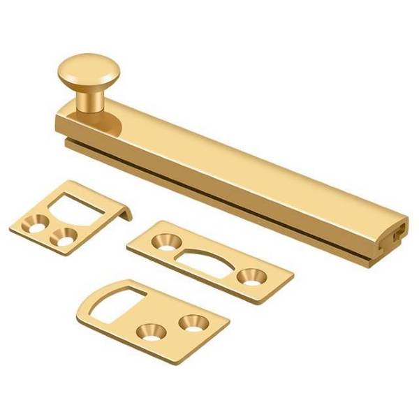 Deltana Surface Bolt, Concealed Screw, Heavy Duty Lifetime Brass 4" 4SBCS003