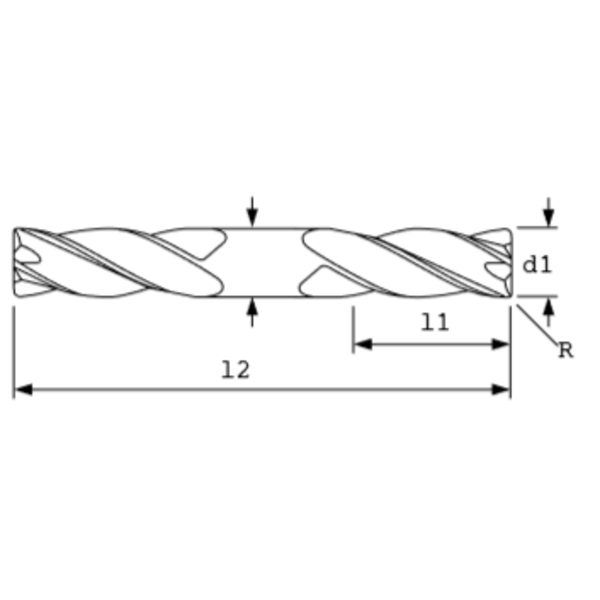 Ac Drills SC Endmill, 4FL, TiAlN, 1/2"x5/8"x3" 70220-125