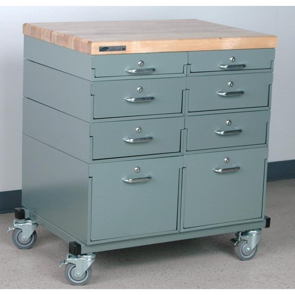 Stackbin Two Mobile Drawer Units, Wide 4-2M3224-L2RD