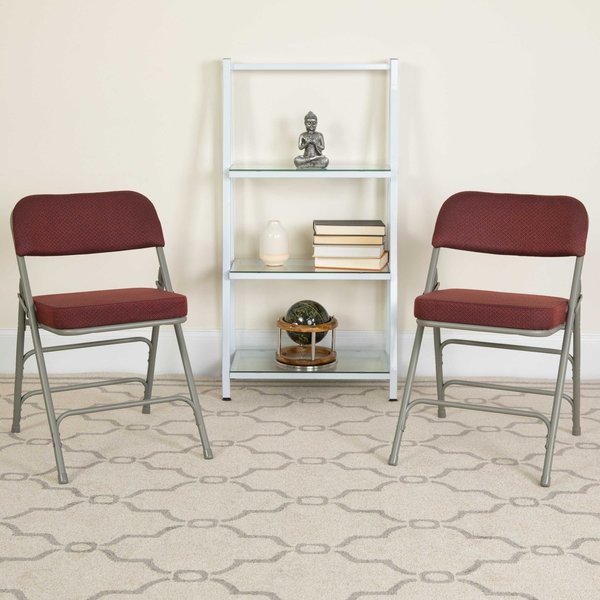 Flash Furniture Burgundy Fabric Folding Chair 4-AW-MC320AF-BG-GG