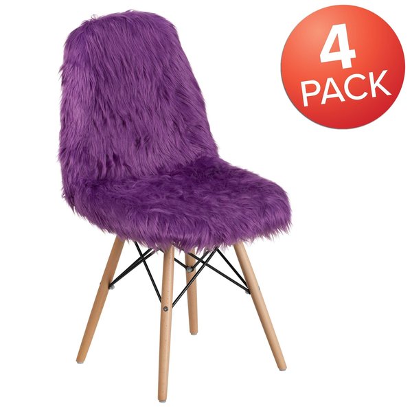 Flash Furniture Shaggy Dog Purple Accent Chair 4-DL-15-GG