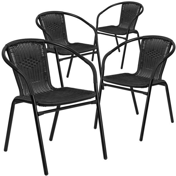 Flash Furniture 4-TLH-037-BK-GG $119.95 Black Rattan ...