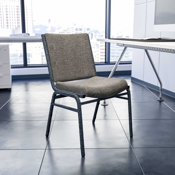 Flash Furniture HERCULES Series Heavy Duty Gray Fabric Stack Chair 4-XU-60153-GY-GG
