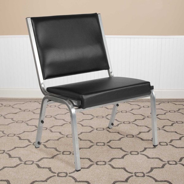 Flash Furniture 4 Pack HERCULES Series 1000 lb. Rated Black Antimicrobial Vinyl Bariatric Medical Reception Chair 4-XU-DG-60442-660-1-BV-GG