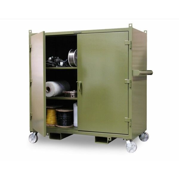 Strong Hold Mobile Job Cabinet, 2 Adjustable Shelves 5.5342-LL-CA-FLP