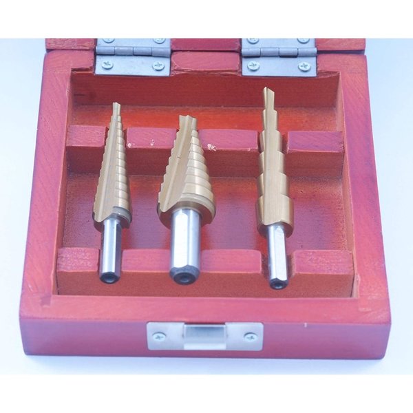 Hhip 3 Piece 1/8-3/4 TiN Coated High Speed Steel Step Drill Set 5000-0890
