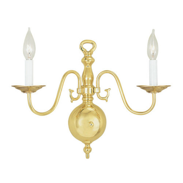 Livex Lighting Williamsburgh 2 Light Polished Brass Wall Sconce 5002-02