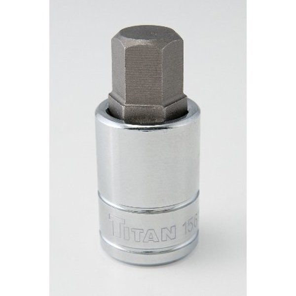 Titan Hex Bit Socket, 1/2" Drive, 15mm, Chrome 15615