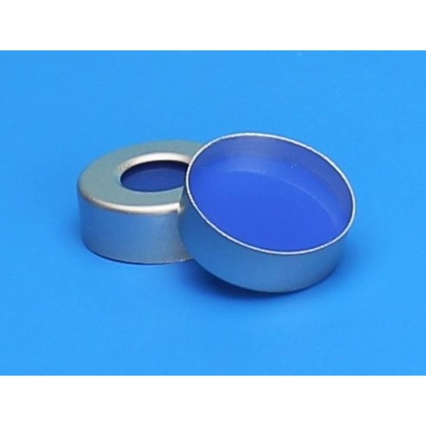 Jg Finneran Silver Seal, 3mm Thick Clr PTFE/Blue Silicone Septa, Ultra Low 5150UL-20
