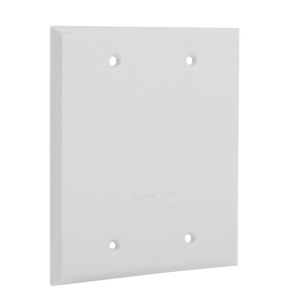 Bell Outdoor Electrical Box Cover, Vertical, 2 Gang, Aluminum, Blank and Flat 5175-1
