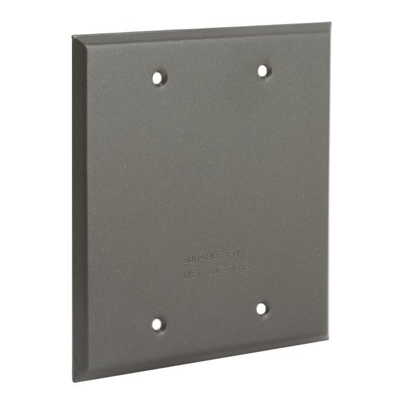 Bell Outdoor Electrical Box Cover, Vertical, 2 Gang, Aluminum, Blank and Flat 5175-2