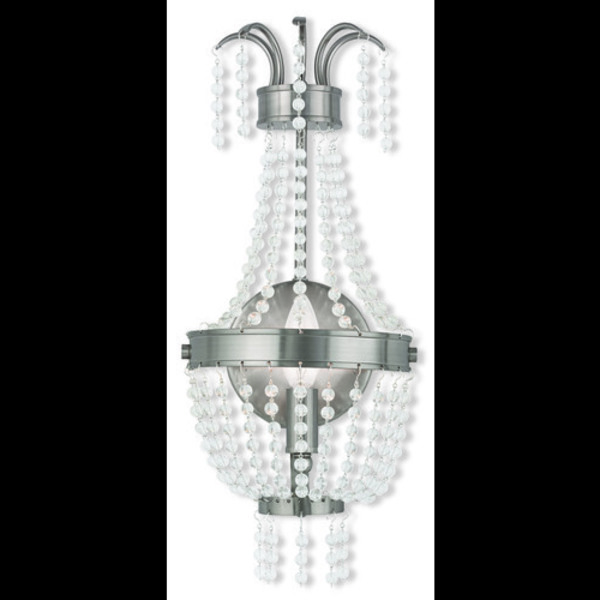 Livex Lighting Valentina 1 Light Brushed Nickel Wall Sconce 51872-91