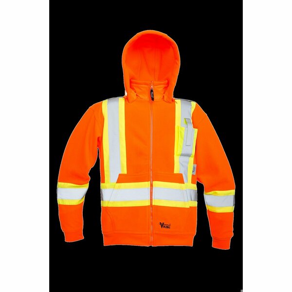 Viking Safety Fleece Hoodie, Orange, M 6420JO-M