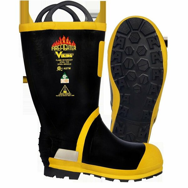 Viking Fire Boot Felt Lined, Yllw/Blk, Size 14, PR VW90-14